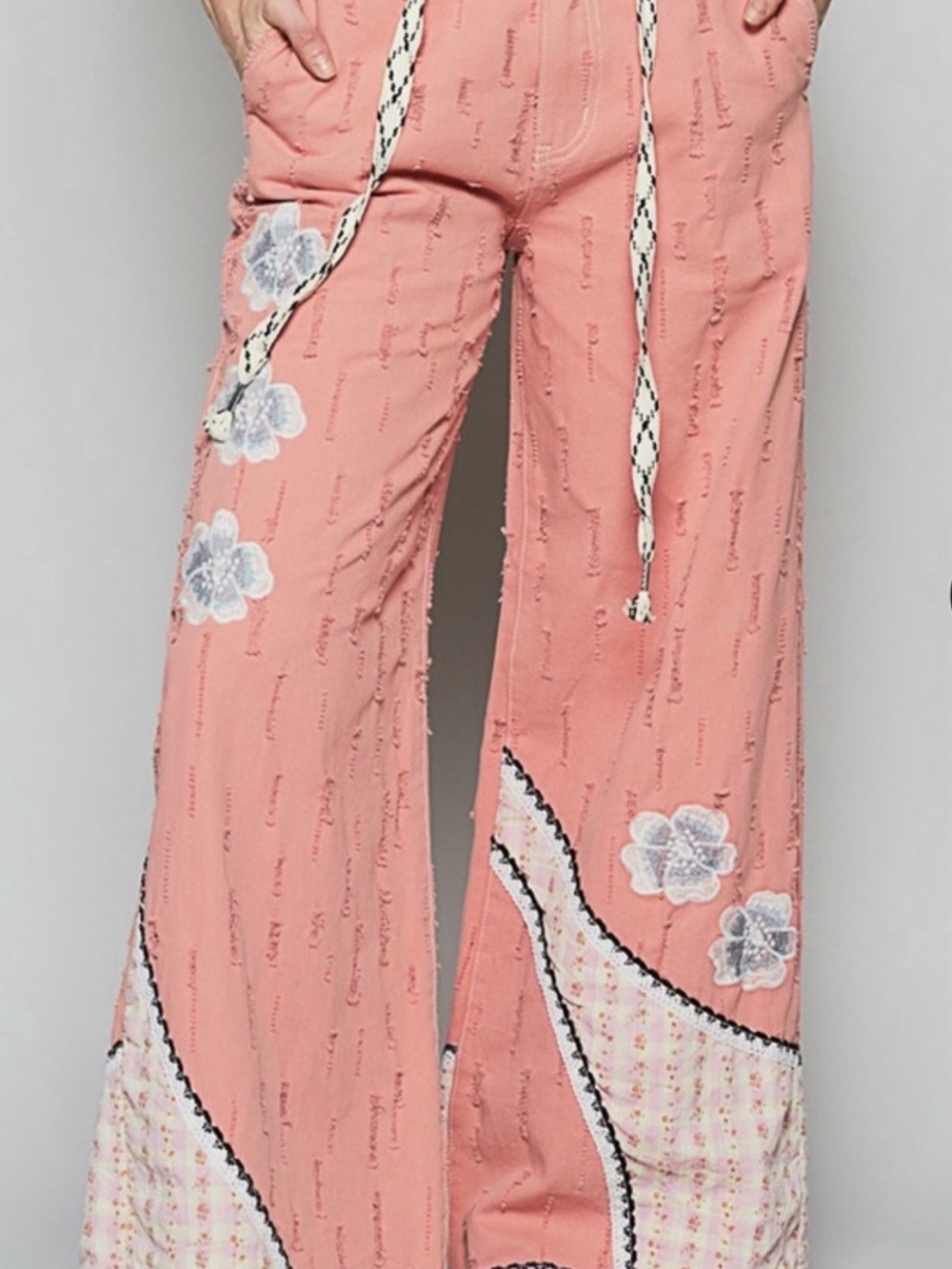 POL Pink Floral Wide-Leg Pants